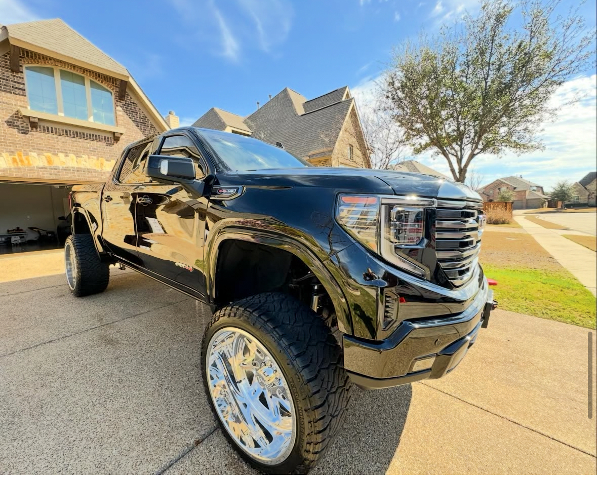 Lifted GMC Sierra detail after